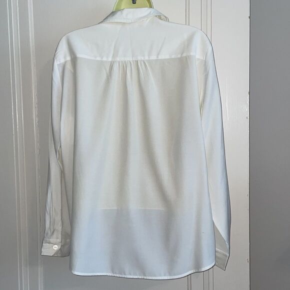 Vtg 90s Susan Bristol petites white blouse with pine needle embroidery - Picture 8 of 13